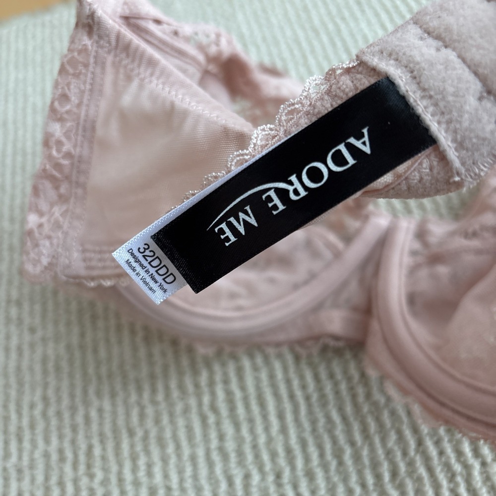 Adore Me Women Bra 32DDD Beige Unlined Sheer Underwire Lace Adjustable - Picture 9 of 9